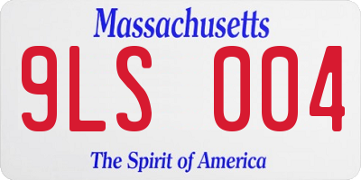 MA license plate 9LS004
