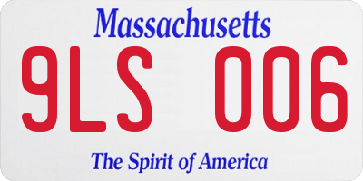 MA license plate 9LS006