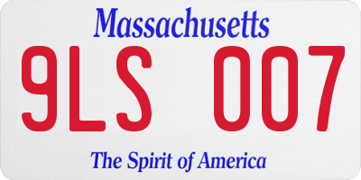 MA license plate 9LS007