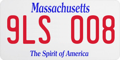 MA license plate 9LS008