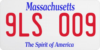 MA license plate 9LS009