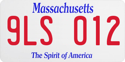 MA license plate 9LS012
