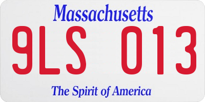 MA license plate 9LS013