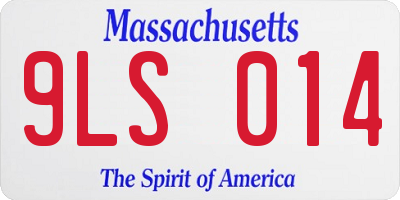 MA license plate 9LS014