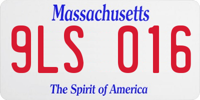 MA license plate 9LS016