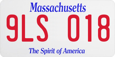 MA license plate 9LS018