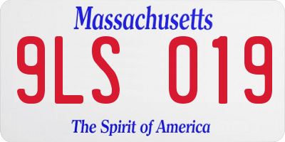 MA license plate 9LS019