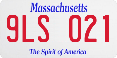 MA license plate 9LS021
