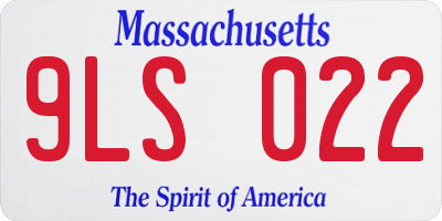 MA license plate 9LS022