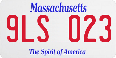 MA license plate 9LS023