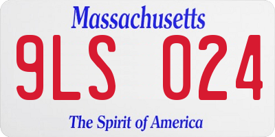 MA license plate 9LS024