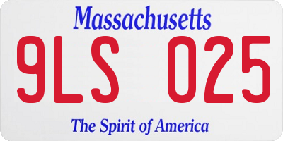 MA license plate 9LS025