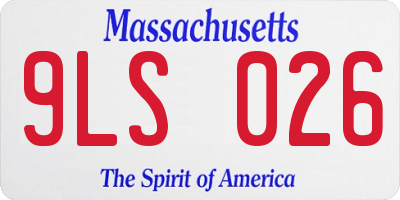 MA license plate 9LS026