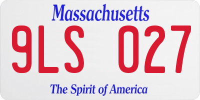 MA license plate 9LS027