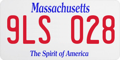 MA license plate 9LS028