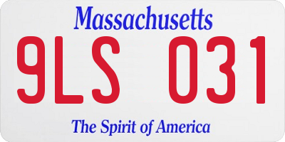 MA license plate 9LS031