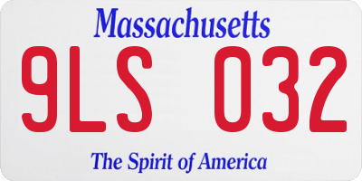MA license plate 9LS032