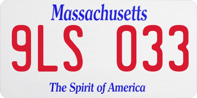 MA license plate 9LS033