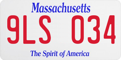 MA license plate 9LS034