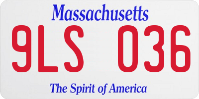 MA license plate 9LS036