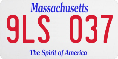 MA license plate 9LS037