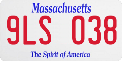 MA license plate 9LS038