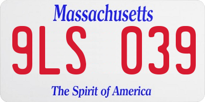 MA license plate 9LS039