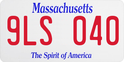 MA license plate 9LS040