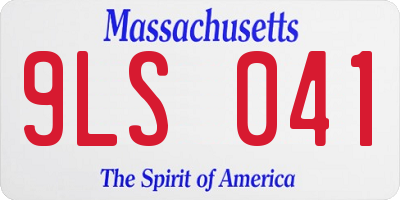 MA license plate 9LS041