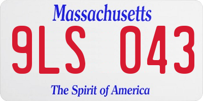 MA license plate 9LS043