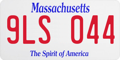MA license plate 9LS044