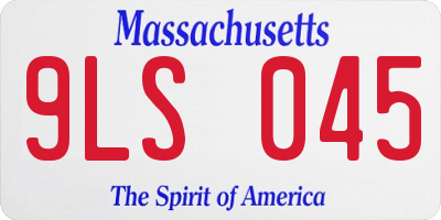 MA license plate 9LS045