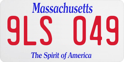 MA license plate 9LS049