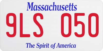 MA license plate 9LS050