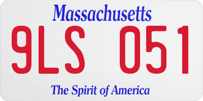 MA license plate 9LS051
