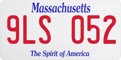 MA license plate 9LS052
