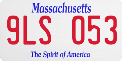 MA license plate 9LS053