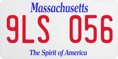MA license plate 9LS056