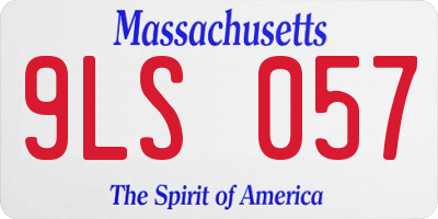 MA license plate 9LS057