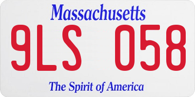 MA license plate 9LS058