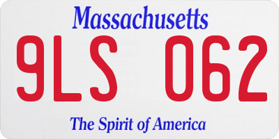 MA license plate 9LS062