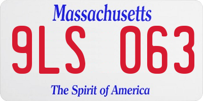 MA license plate 9LS063