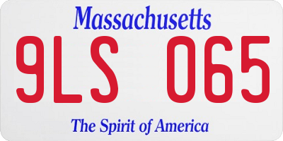 MA license plate 9LS065