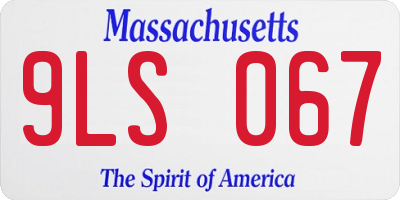 MA license plate 9LS067