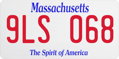 MA license plate 9LS068