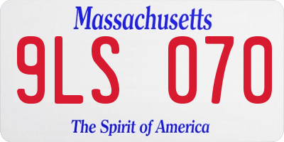 MA license plate 9LS070