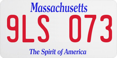 MA license plate 9LS073