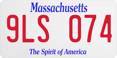 MA license plate 9LS074