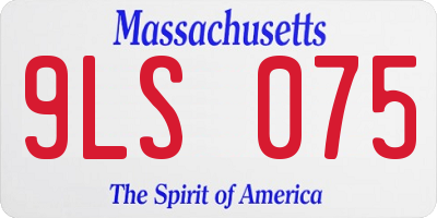 MA license plate 9LS075