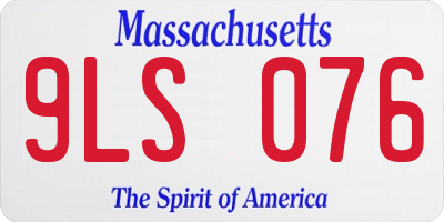 MA license plate 9LS076